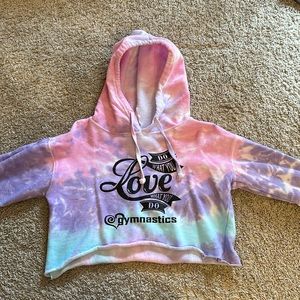 Colortone Tie-Dyed Crop Hooded Sweatshirt size XS